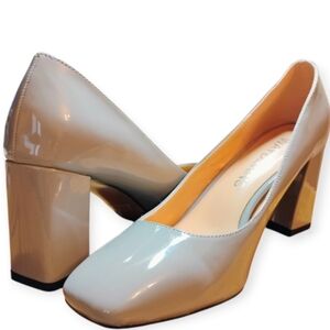 Chic Cream Block Heel Pumps